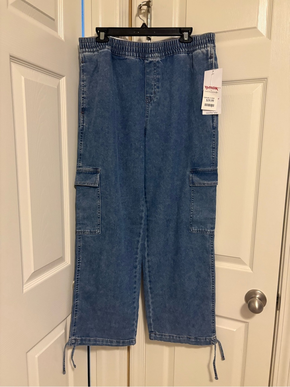 Vanilla Star Blue Wide Leg Cargo Jeans